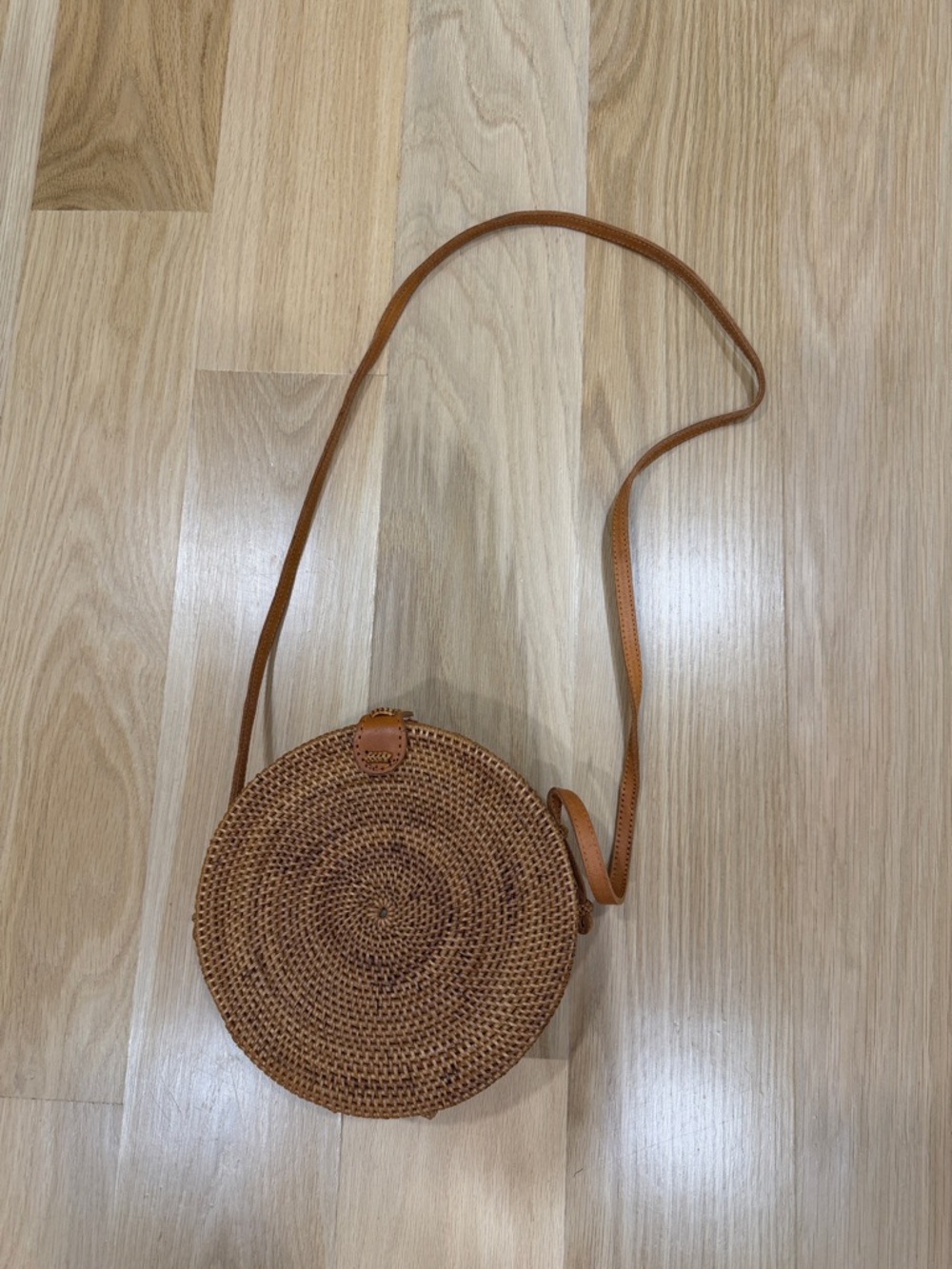 Ellen & James Woven Round Crossbody Bag